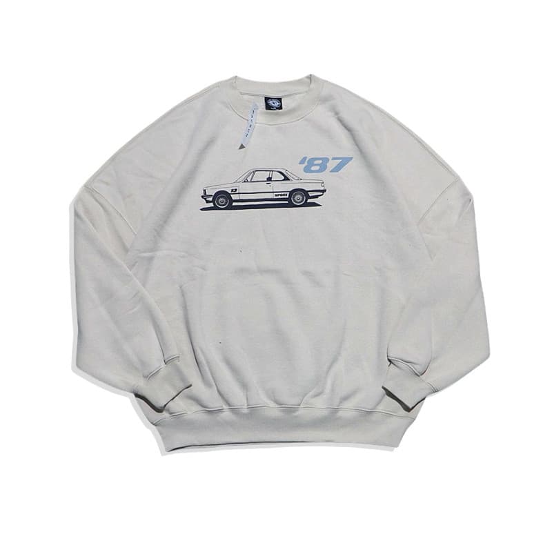 Este tecido para roupas!Genuíno Beauty Trendy PACSUN American Street Retro Fleece Profile Moletom com gola redonda