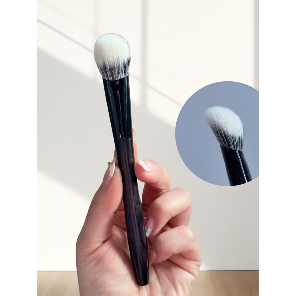 Ébano artesanal luz fina frente lã em forma de inclinação cor Blush escova contorno sob o pincel de maquiagem dos olhos