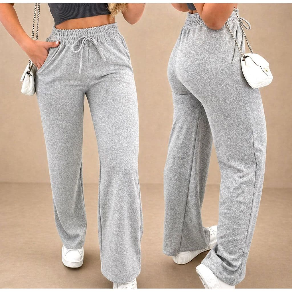 Calça pantalona de lazinho feminina cintura alta com bolso pra inverno Calça Plus Size 36 AO 46