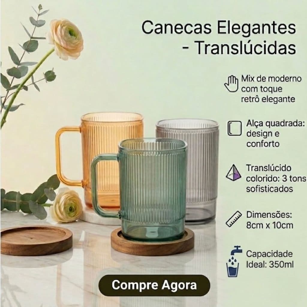 Caneca de Acrílico 350ml Reforçada com Alça Resistente Copo Chopp Festa Presente