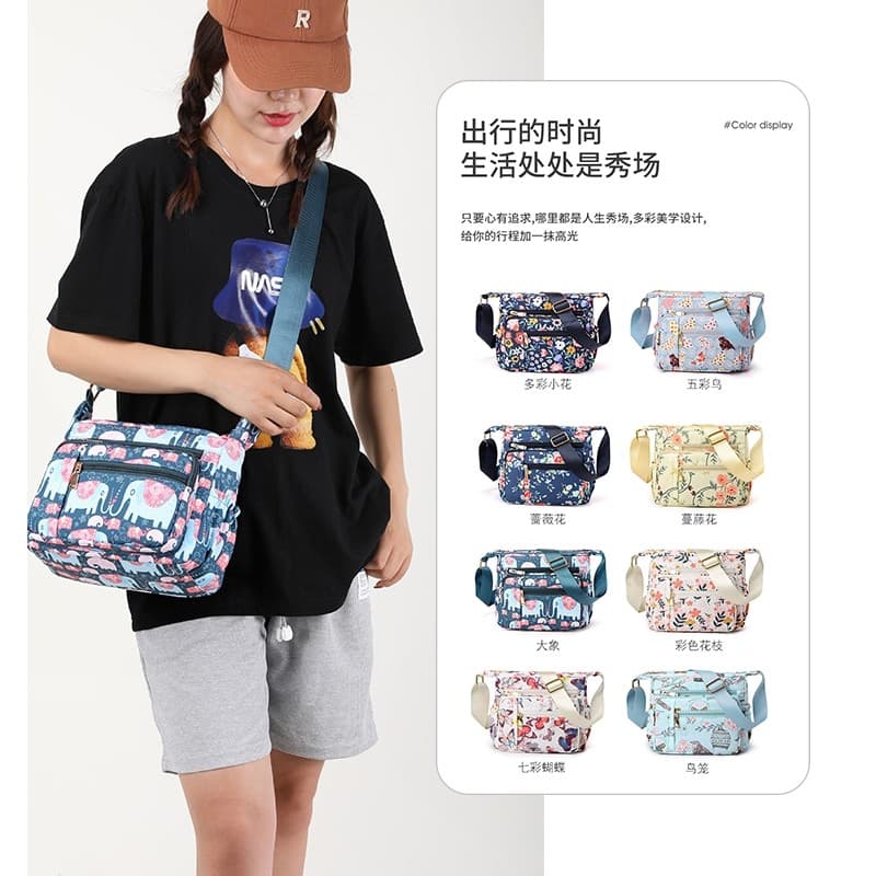 À prova dwaterproof água Oxford pano bolsa de ombro feminina 2023 novo estilo lona saco do mensageiro senhoras moda impr
