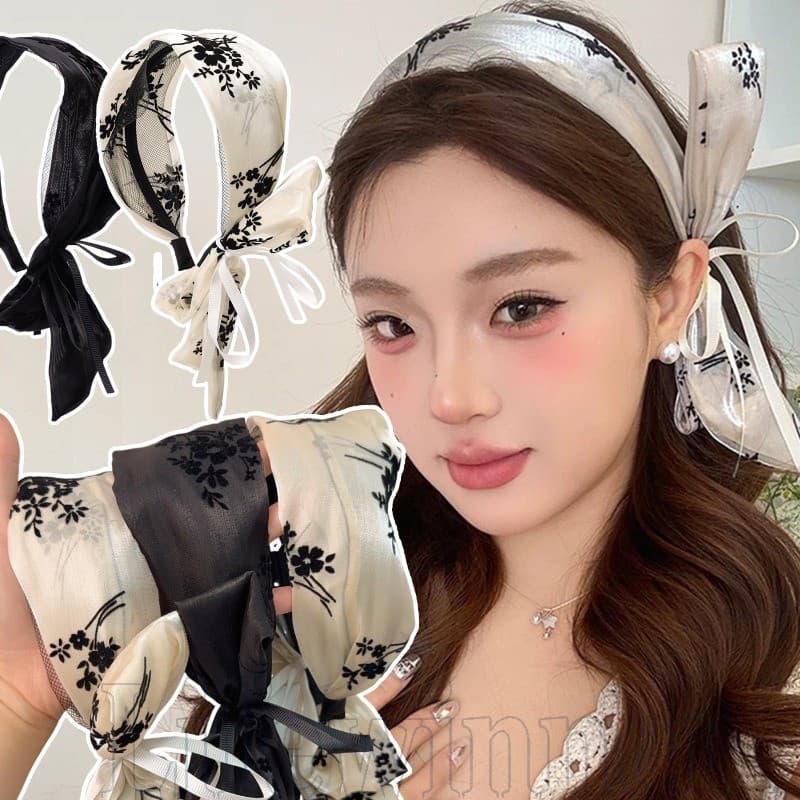 Tiara Elástica Antiderrapante Com Estampa Floral – Moda , Elegante , Estilo Chinês Acessórios De Cabelo Para Vestir Argo