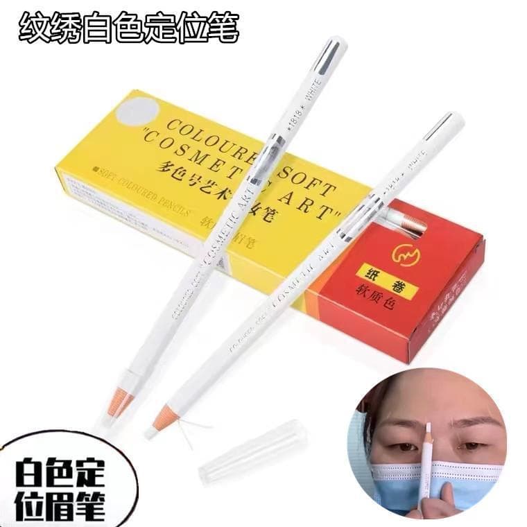Tatuagem branco sobrancelha lápis puxar linha à prova dwaterproof água Anti-numb maquiagem Design especial forma de sobr