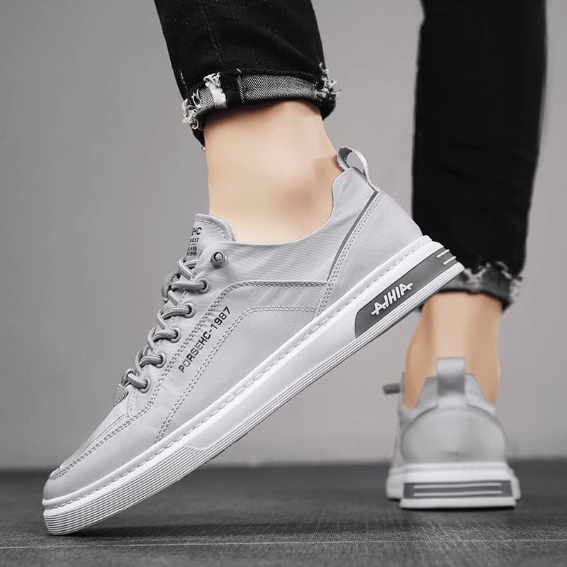 Sapatos masculinos verão respirável 2026 novo estilo masculino deslizamento em sapatos de lona de seda gelo masculino Al