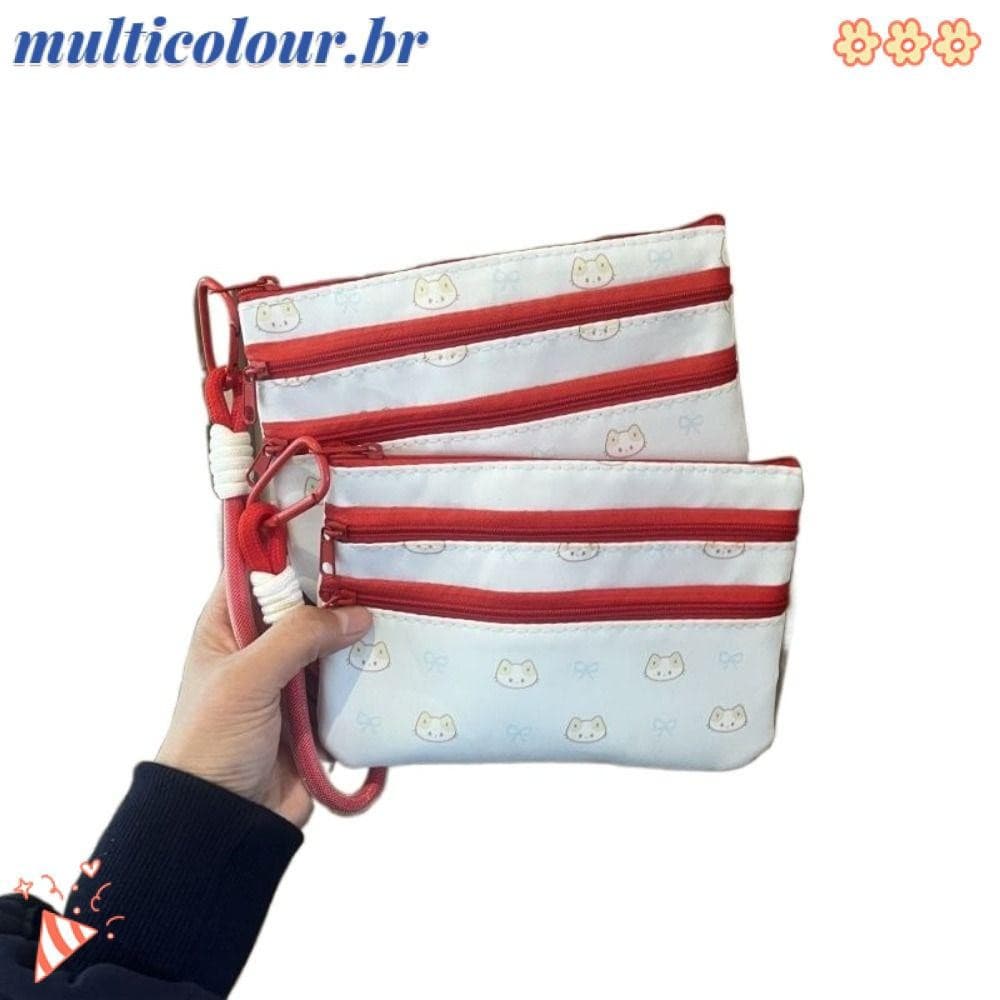 Bolsa De Armazenamento Multicolor , Cosmética Com Zíper De Grande Capacidade , Multifuncional Durável Alça