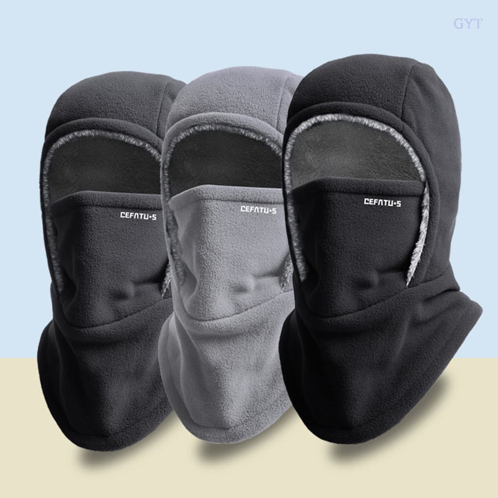 Máscara de Esqui GYT para Inverno, Espessa e à Prova de Vento, Cor Sólida, Protetor de Pescoço para Ciclismo, Proteção C