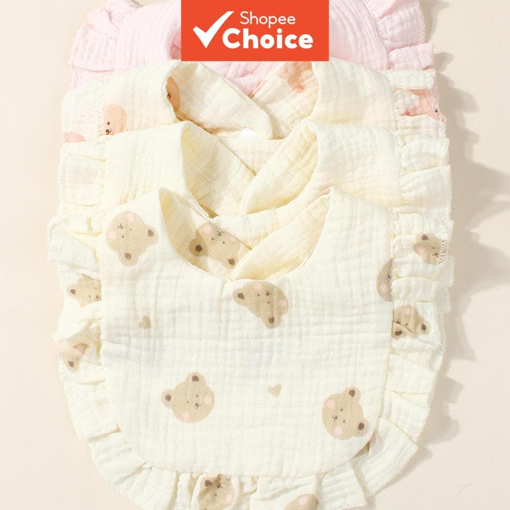 Conjunto De Babador Macio De Algodão Com Estampa De Desenho Animado Para Alimentação De Bebês , Cachecóis Meninos E Meni
