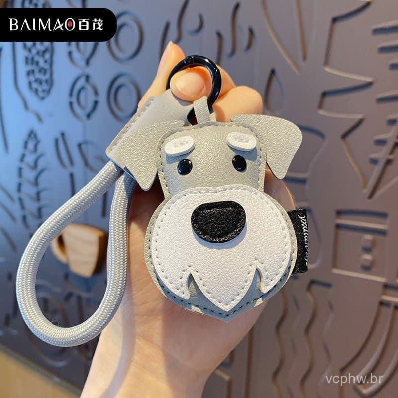 Criativo Dos Desenhos Animados De Couro Husky Chaveiro Bonito E Requintado Para Mulheres Pequeno Cão Mochila Pingente Pr