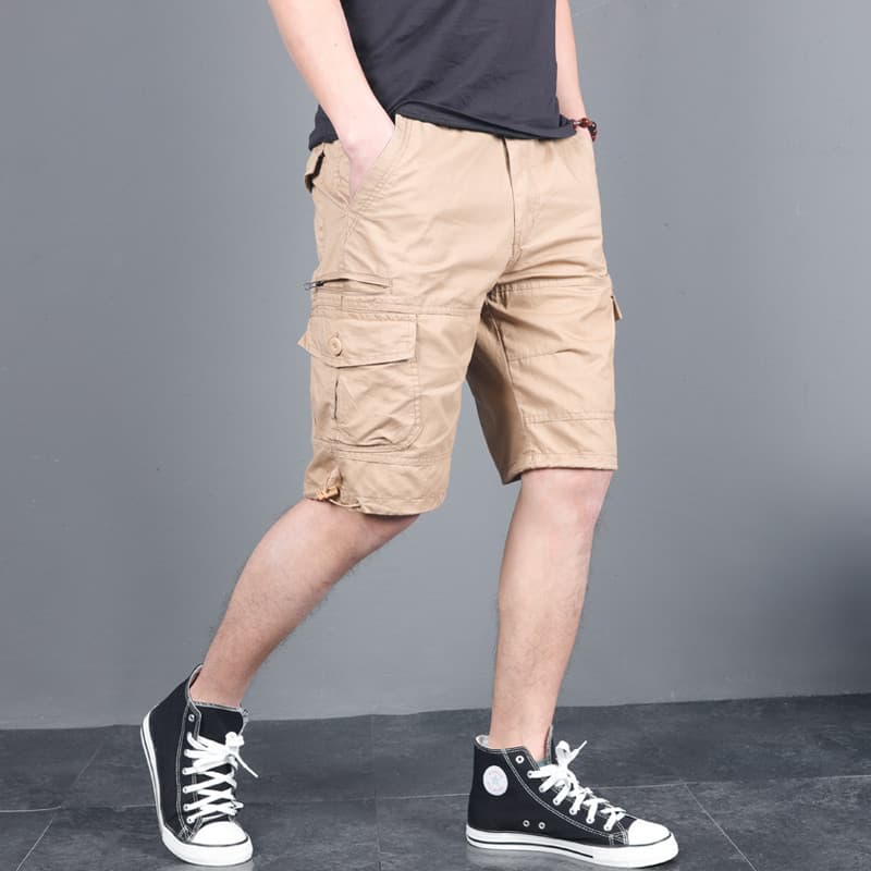 Shorts gerais masculinos, roupa externa, verão, fino, algodão puro, calças de cinco pontos, tamanho grande, calças retas