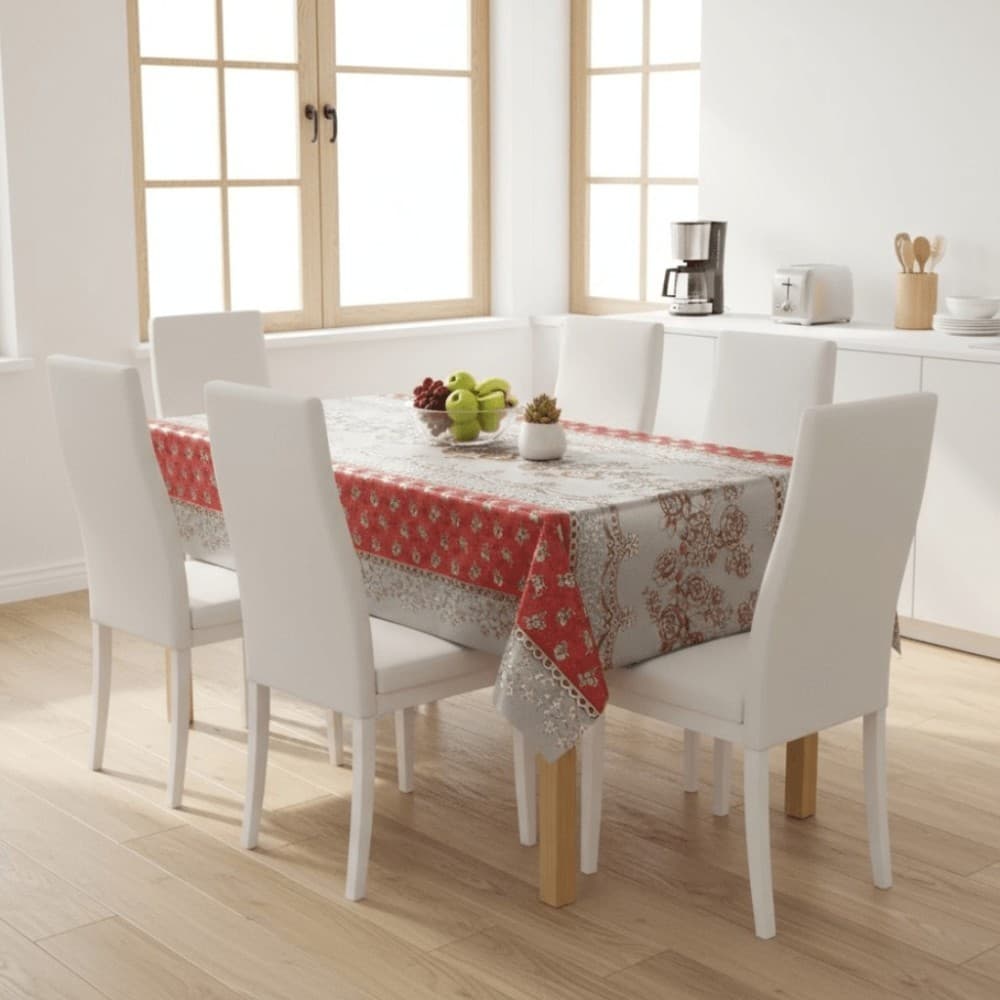 Toalha De Mesa Metalizada Caminho de Flores Rolo 1,40x20m Vinil OPP