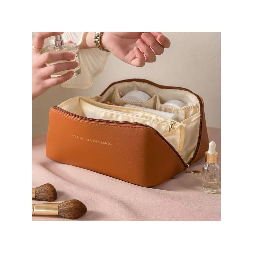 Bolsa de travesseiro de alta qualidade PU, bolsa de cosméticos multicamadas, bolsa de higiene pessoal para viagem, bolsa