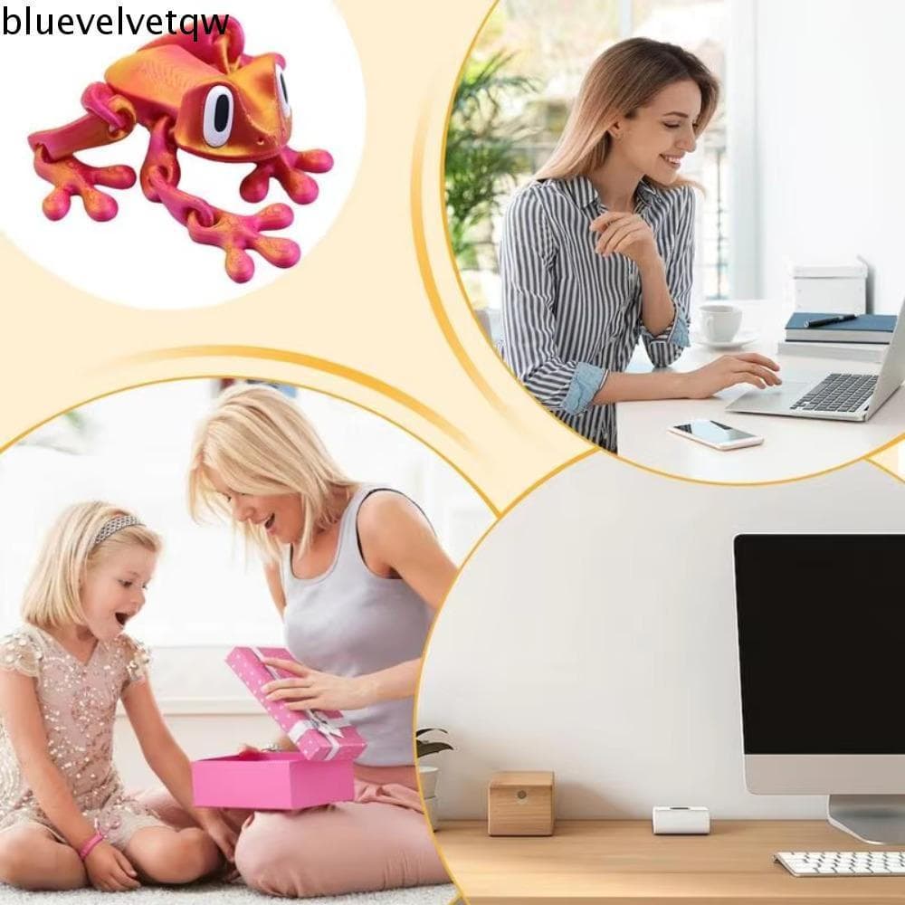 BLUEVELVETQW Modelo De Sapo Impresso Em 3D , Escultura Com Articulações Móveis Realistas , Brinquedo Artesanal
