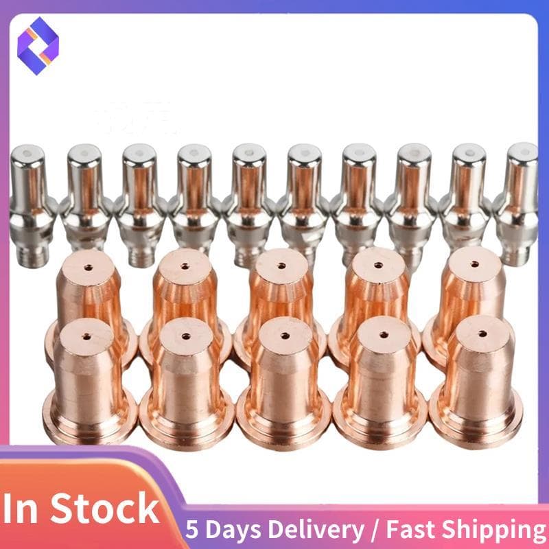 - 60 PT-40 PT40 Tocha Cortador De Plasma Consumíveis 20 Pcs Eletrodo 52582 Bico 51313P Fit 1.1mm (60A)
