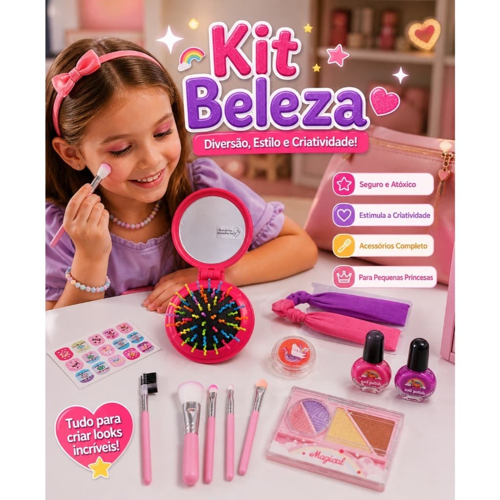 Kit Completo Acessorios Maquiagem Penteados Pinceis Profissionais Esponjas Necessaire Beleza