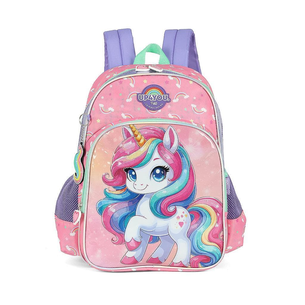 Mochila de Costas Luxcel Up4You Unicórnio Lilás e Rosa