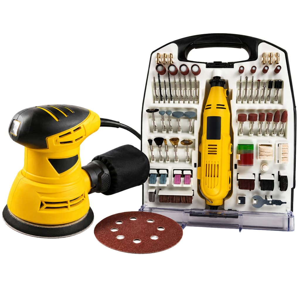 Kit Micro retifica 234 acessorios + 	Lixadeira Roto Orbita