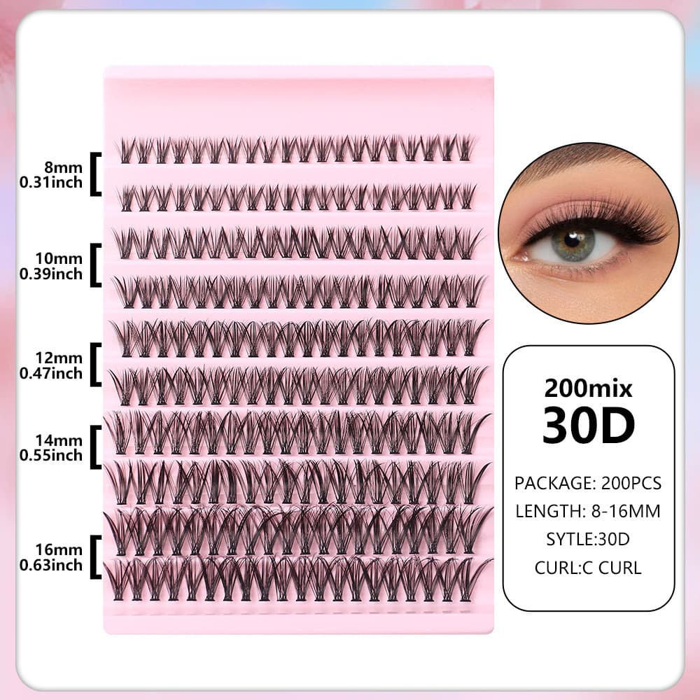 Sucesso de vendas no Brasil extensão de cílios postiços DIY 30D40D50D80D Cílios autoenxertados segmentados