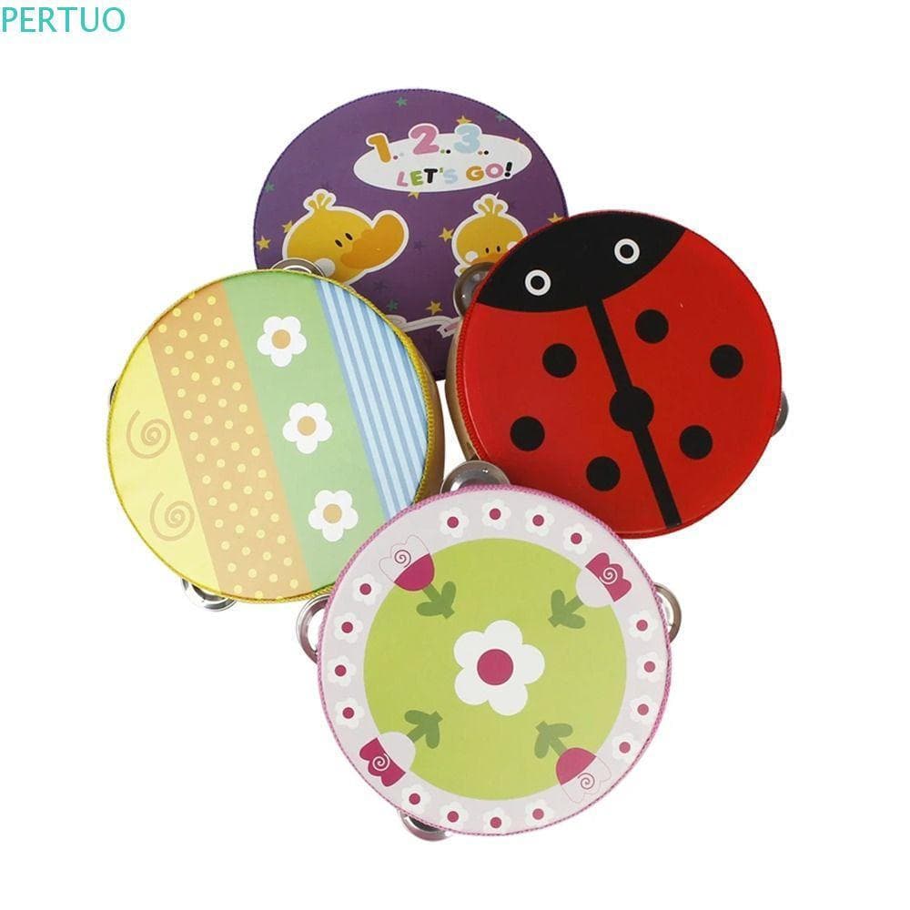 Tambor De Mão Infantil PERTUO , Pandeiro De Batida Musical De 6 Polegadas , Brinquedos Musicais De Aprendizagem , Sino P