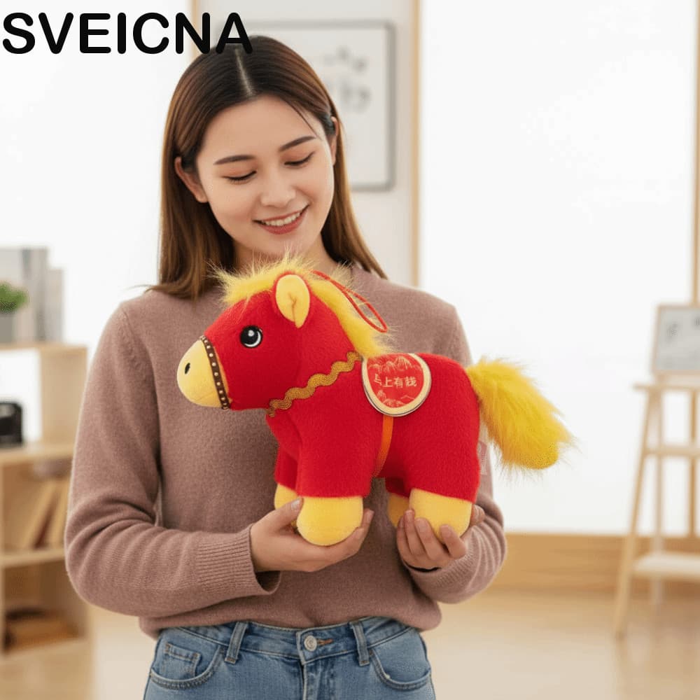 Pingente De Pônei SVEICNA , Chaveiro De Cavalo De Pelúcia Macio De Desenho Animado , Estatueta Fofa Do Zodíaco Estilo Ch