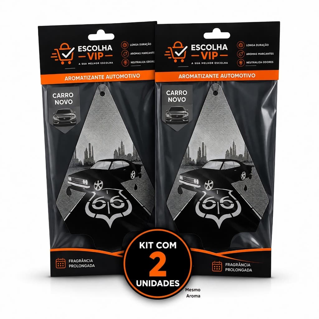 Kit 2 Aromatizantes Automotivos Carro Novo Longa Duração fragrância  Limpeza veículos
