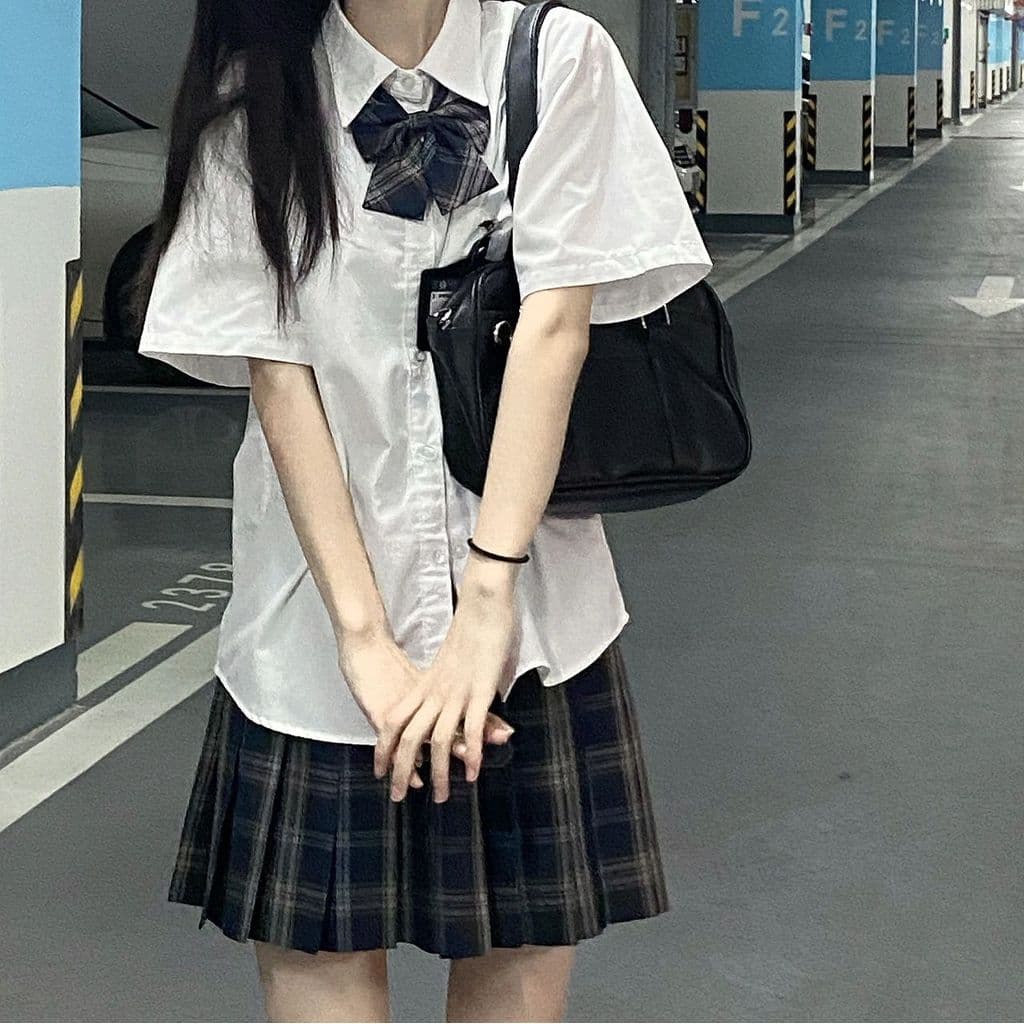2022 verão novo estilo camisa feminina estudante versão coreana solta All-Match jk arco uniforme moda terno superior sai