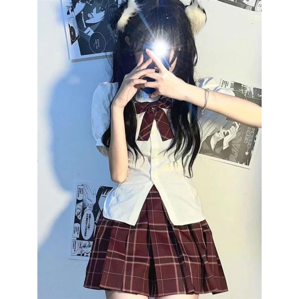 Japonês jk uniforme terno camisa de manga curta estudante feminino puro desejo mais magro olhar volta amarrado camisa to