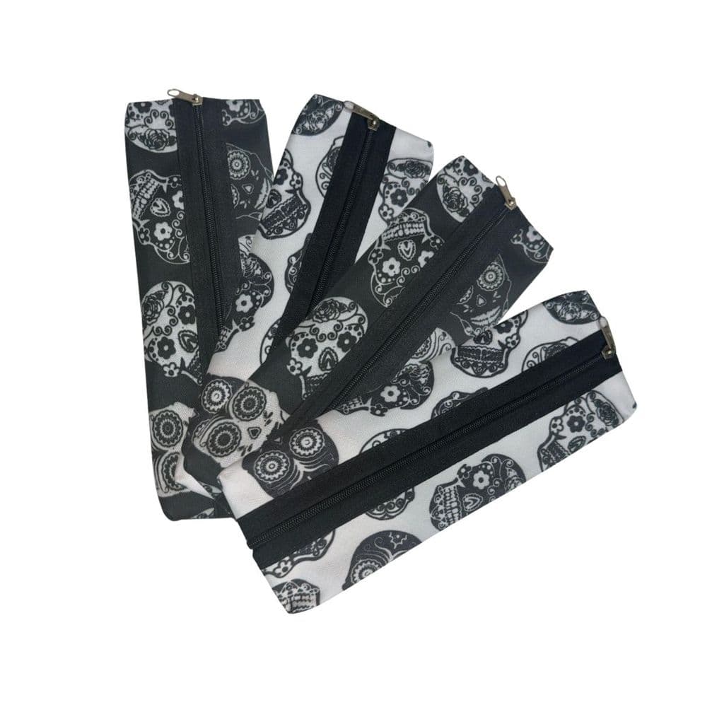 Kit 4 Estojo Caveira Preto e Branco