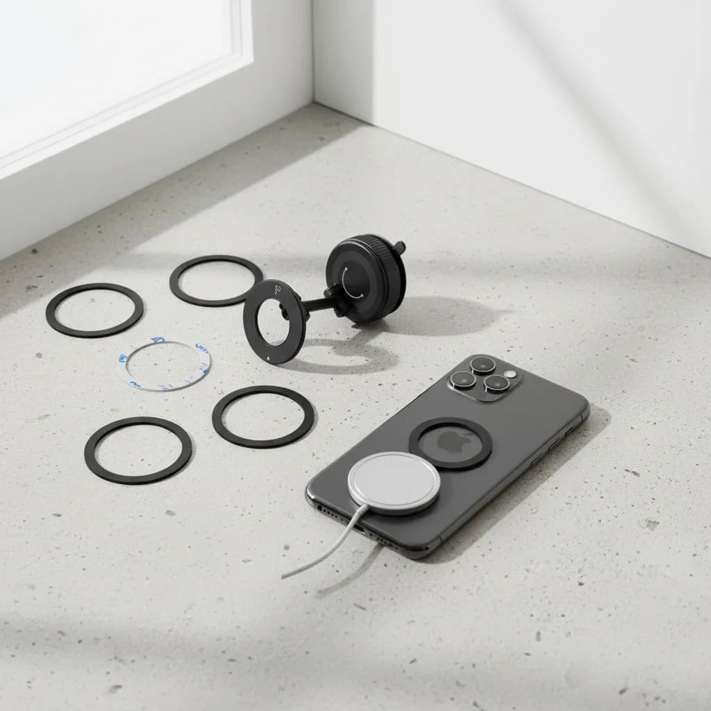 Anel Magnético Adesivo Magsafe Android  Preto 4 Peças