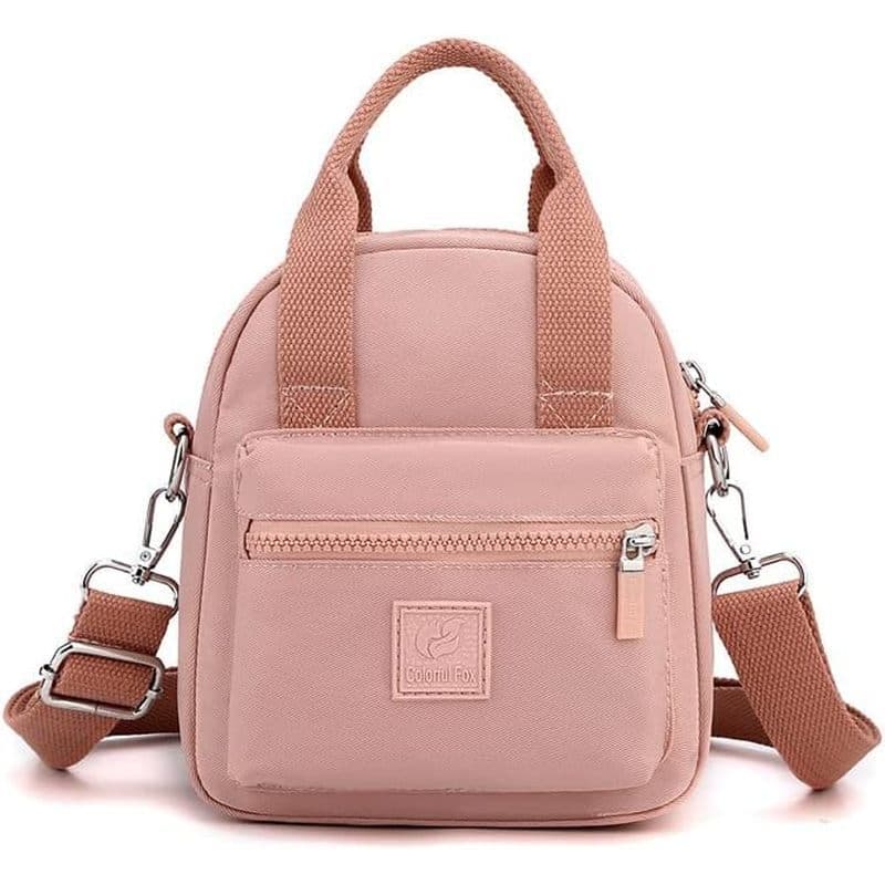 Mini Mochila De Nylon Leve 10L Para Mulheres , Pacote S City , Feminina Versátil Compras & amp ; Viagem , Rosa