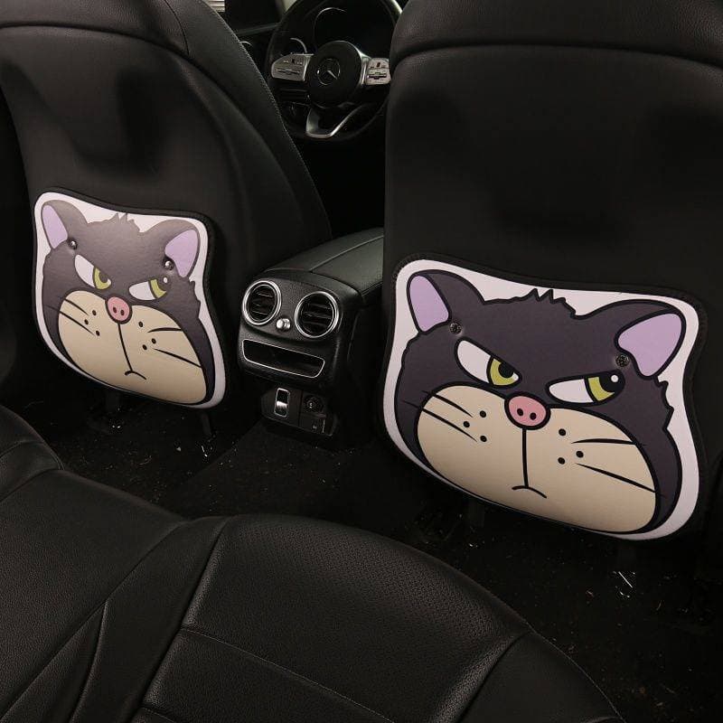 Almofada de chute de carro crianças dos desenhos animados bonito lúcifer gato kick pad assento traseiro almofada de asse
