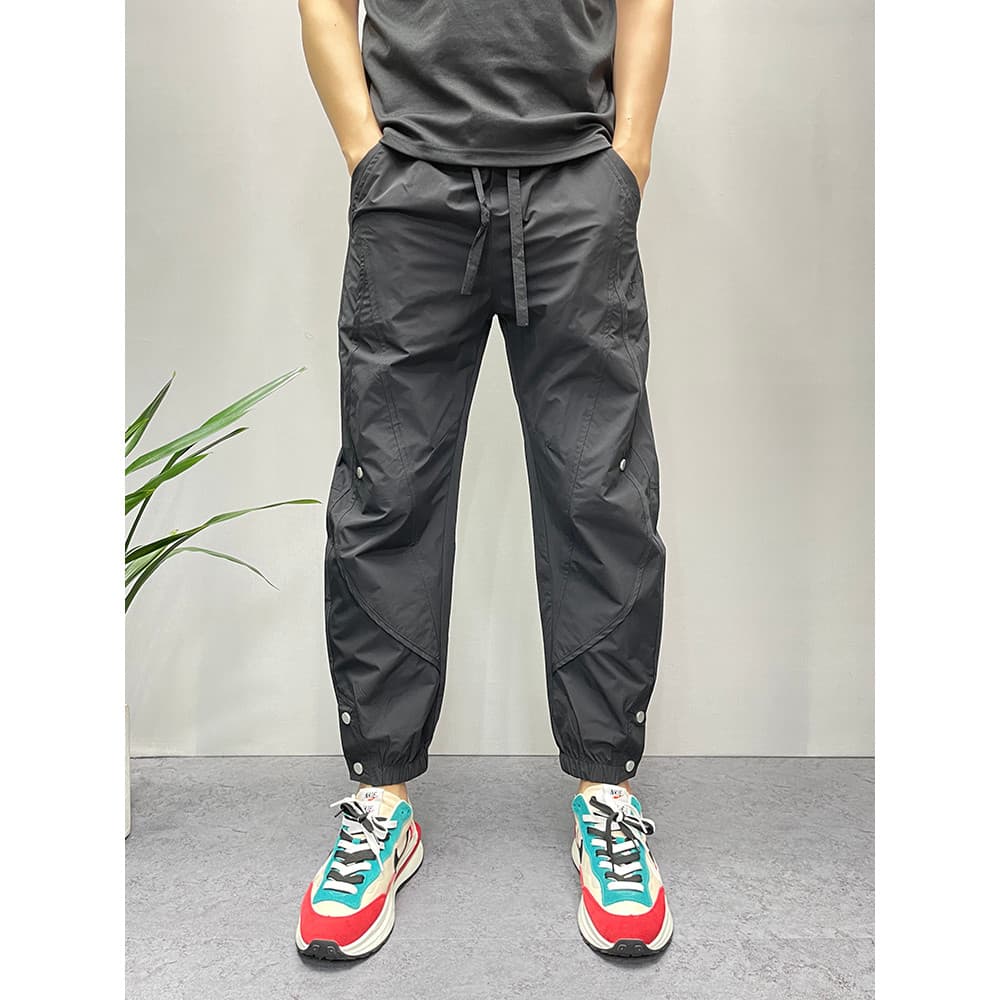 Primavera outono novo estilo Street Wear Tie-Leg calças masculinas casuais novo estilo moda de secagem rápida tornozelo