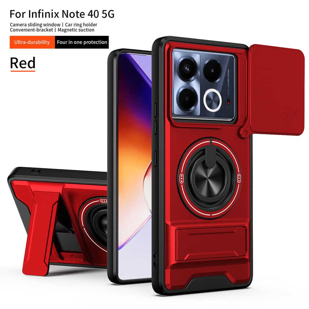 Capa Magnética À Prova De Choque Para Infinix Note 40 5G , Anel De Carregamento Sem Fio , Armadura , De Telefone Com Câm