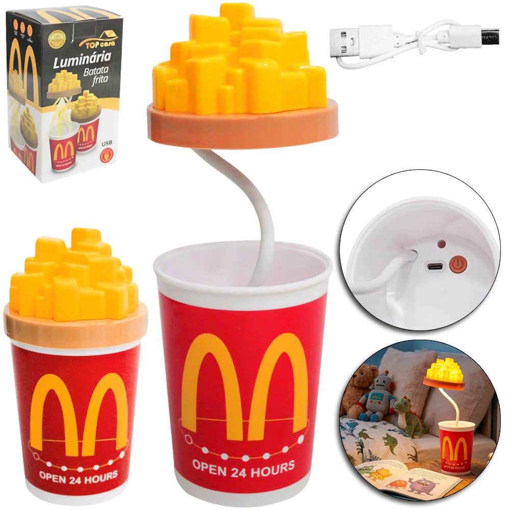 Luminaria Led USB Recarregável de Mesa Decorativa Criativa Presente Lembrancinha