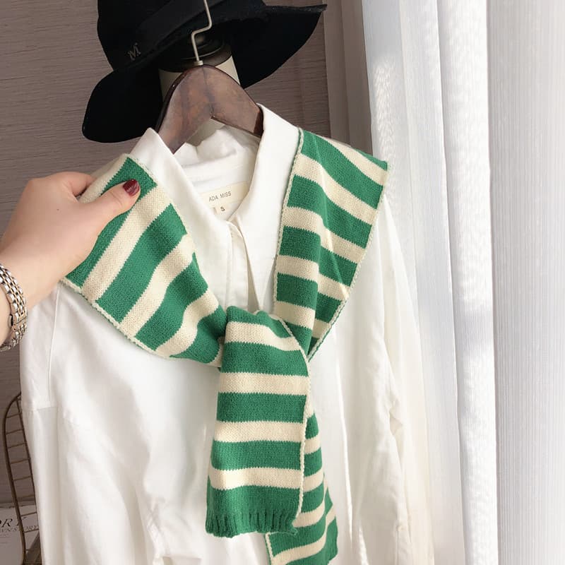 Colete listrado All-Match xale de malha roupa externa primavera outono verão ar condicionado sala escritório proteção da