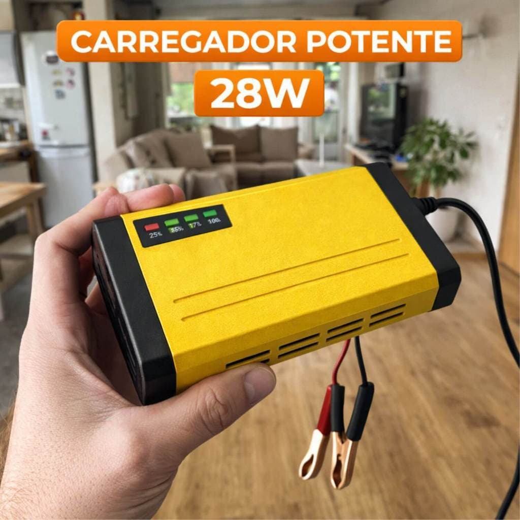 Carregador Bateria 12V Universal Veicular Alta Compatibilidade Bivolt