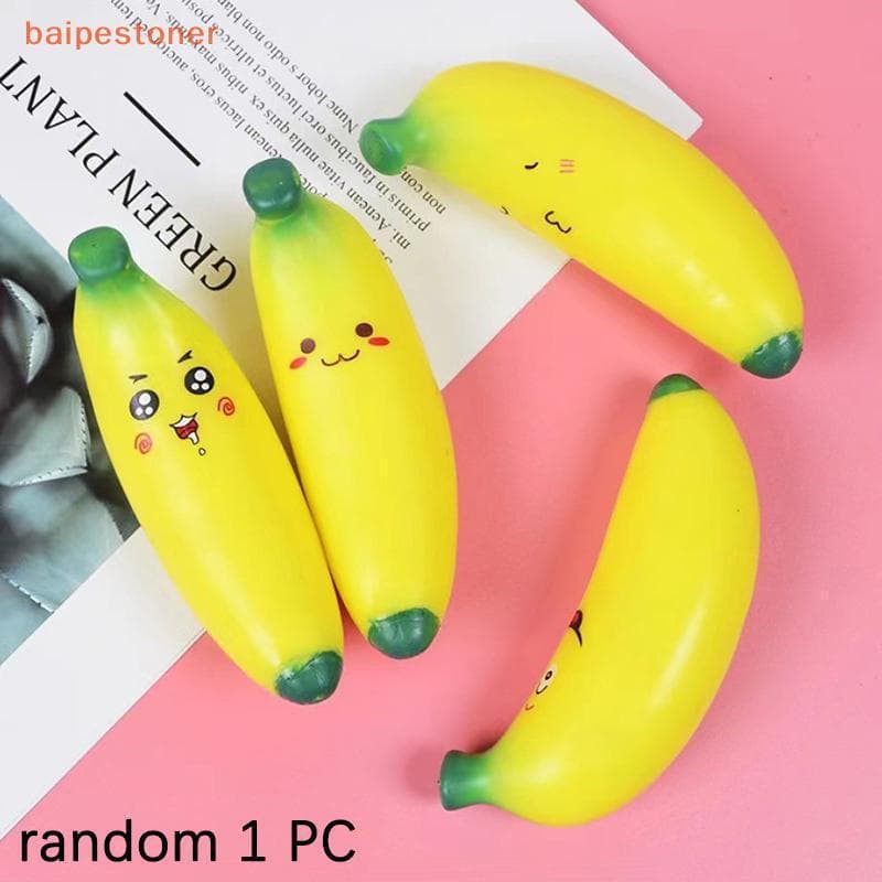 [baipestoner] 1 Pc Banana Espremendo Brinquedo Adulto Presente Crianças Farinha Expressão Simulação Fruta Liberação Alív