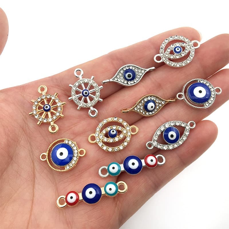 20Pcs Charmosas Para A Fabricação De Joias , Ponta De Perfuração Conexão De Furo Duplo Acessórios Colar Faça Você Mesmo
