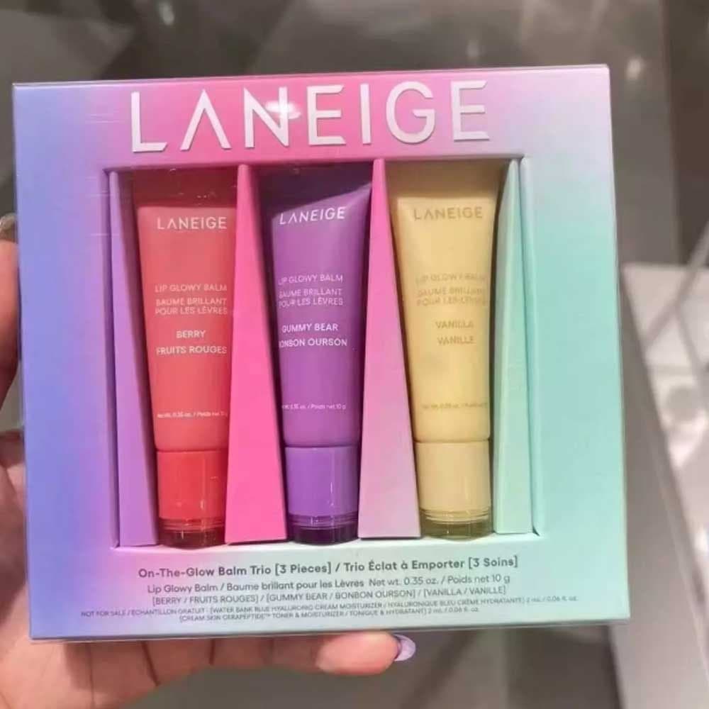 LANEIGE Mini Conjunto De Bálsamo Labial Cintilante/Hidratante De Longa Duração/Gel