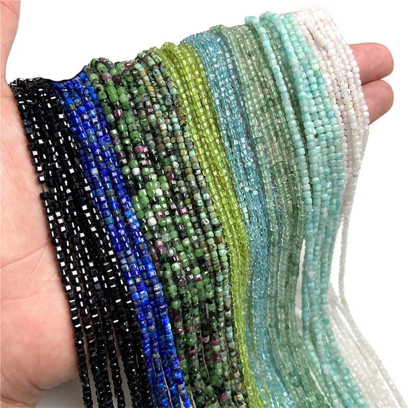 Pedra Natural 2-3mm Ametistas Quartzo Espaçador Quadrado De Para Joias Fazendo Pulseira De Faça Você Mesmo Colar