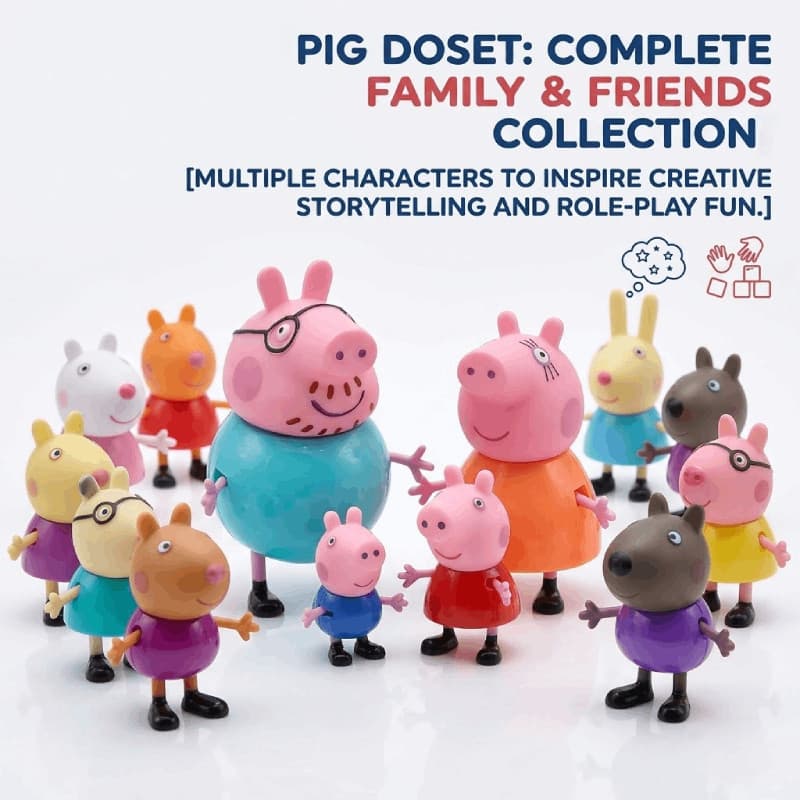 Conjunto De Estatuetas De Boneca De Porco 6/10/14/25 Unidades , Borracha Macia , Plástico , Animais , Coleção De Família