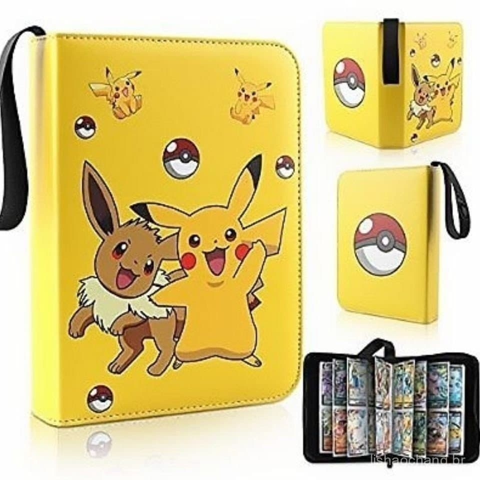 Conjunto de cartas Pokémon de 400 peças Pikachu clássico Anime livro portátil presente de aniversário infantil