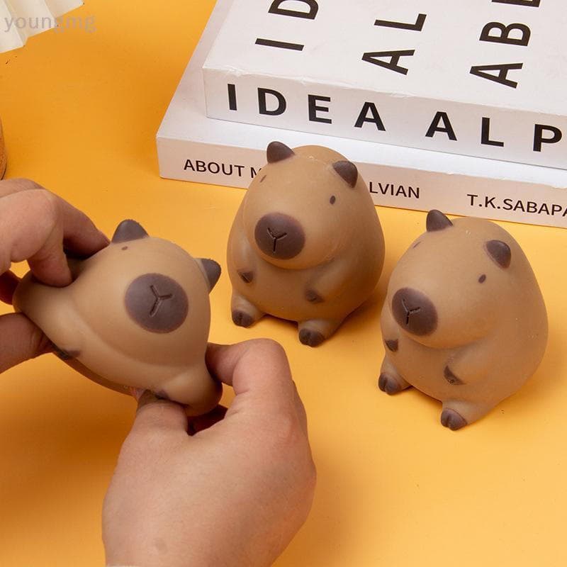 [YG] Kawaii Capivara Squeeze Toy Squishy Anti Stress Pitada TPR Soft Dpression Reliever Brinquedos Para Crianças TH