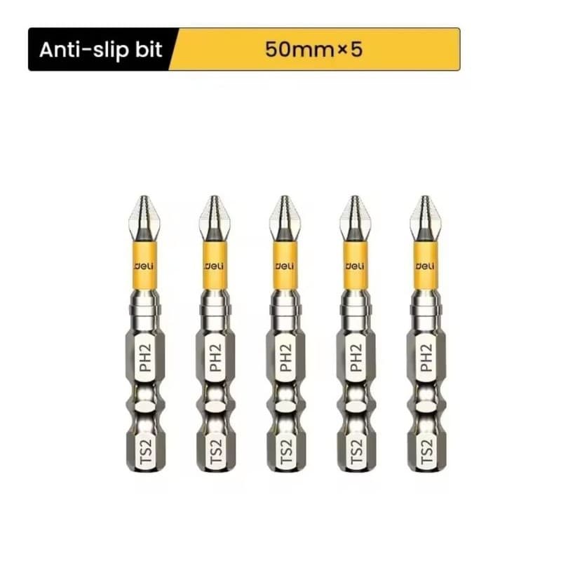 Bits Ph2 5 Peças Magnética - Jogo de Bits de Chave Philips Magnético Impacto - Kit com 5 Unidades (TS2/PH2) Deli