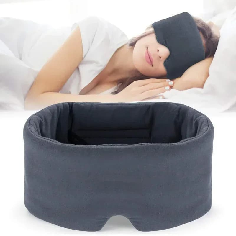 Máscara de dormir, feita de algodão e seda, unissex, macia e portátil.