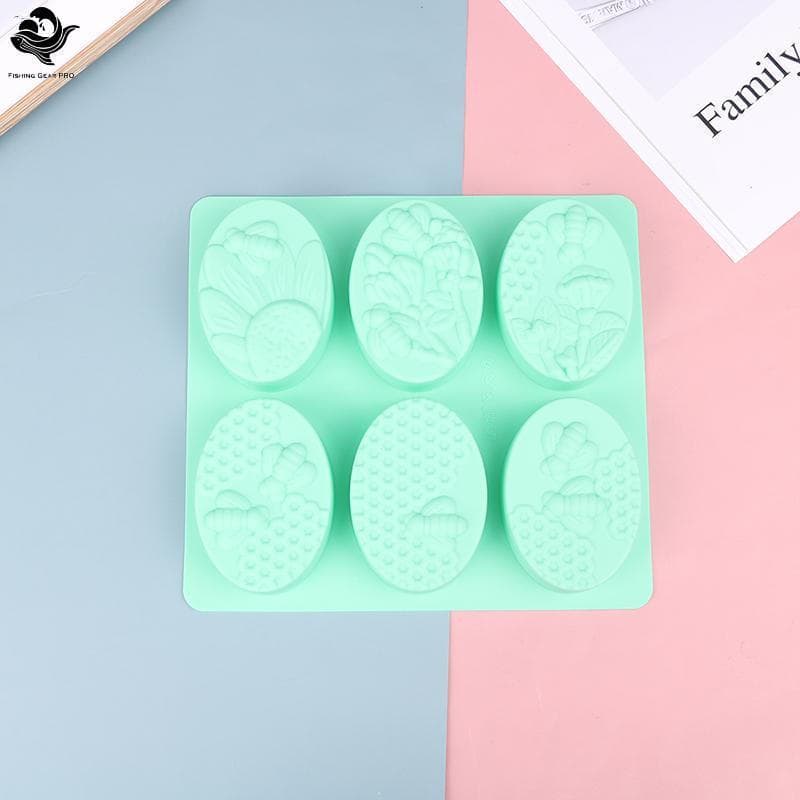 PFG 1 Pçs 6 Moldes De Silicone Em Forma De Abelha Oval Artesanal Sabão Flores E Honeb Diy Bolo Cozimento FG