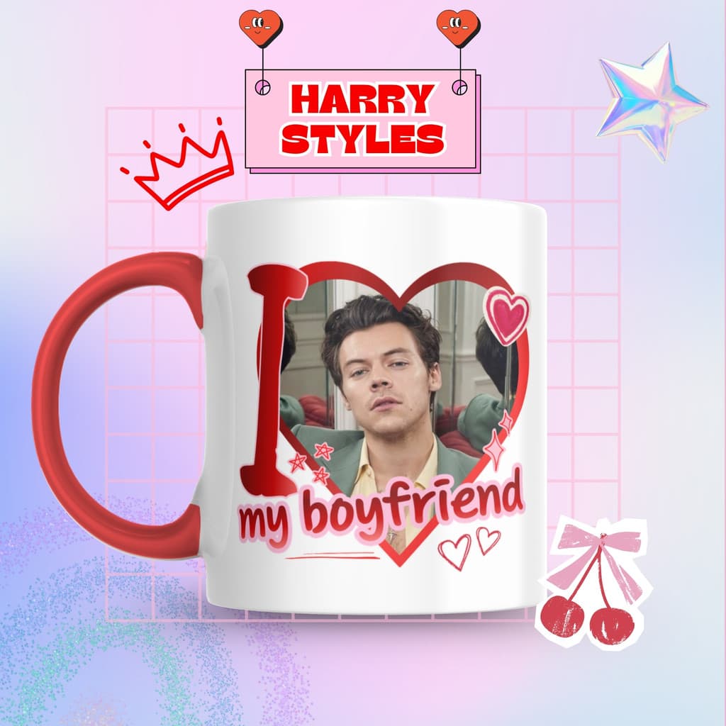 Caneca Xicara Porcelana 325ml Harry Styles One Direction Fã Personalizada Presente Decoração Casa