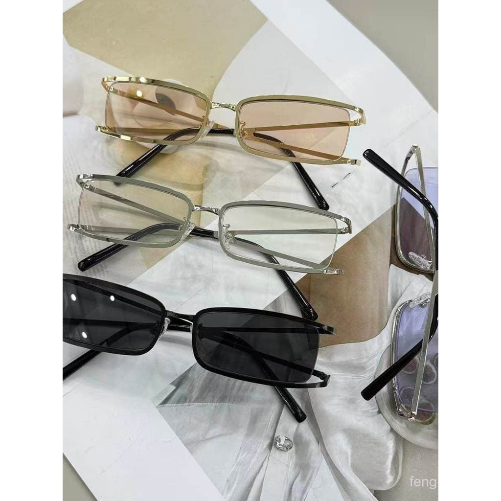 Óculos de Sol Y2K Hollow, Novo Estilo Vintage de Rua, Óculos Quadrados para Mulheres SUEH