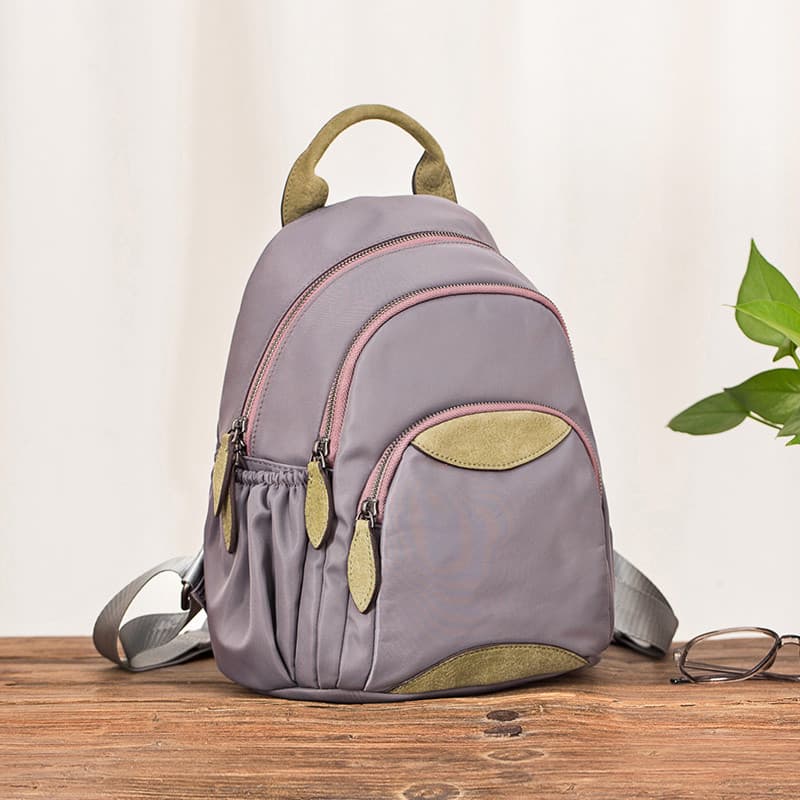 Wang e Rika Mochila Original Feminina Novo Estilo Pano Oxford com Couro Genuíno Nicho Único Casual Montanhismo Mochila d