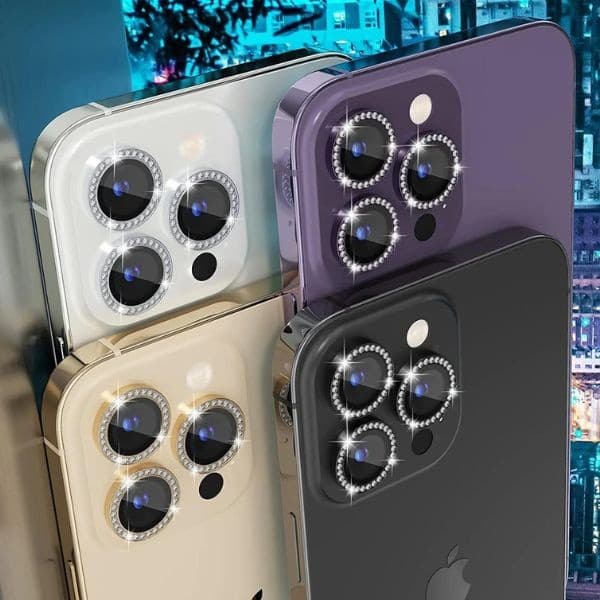 Kit 3 Películas Lente Câmera Diamante iPhone 12 Pro Charme Beleza e Proteção