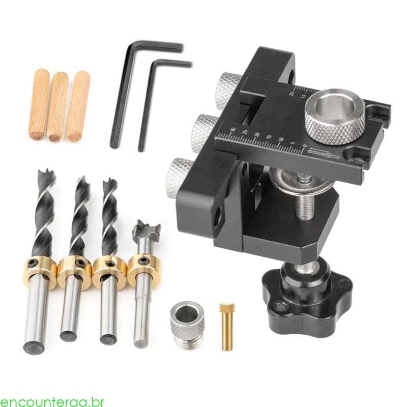 Encontrora 3 1 Localizador Perfuração Perfurador Ferramenta Cavilha Gabarito Broca Kits Furo 8 10 15mm